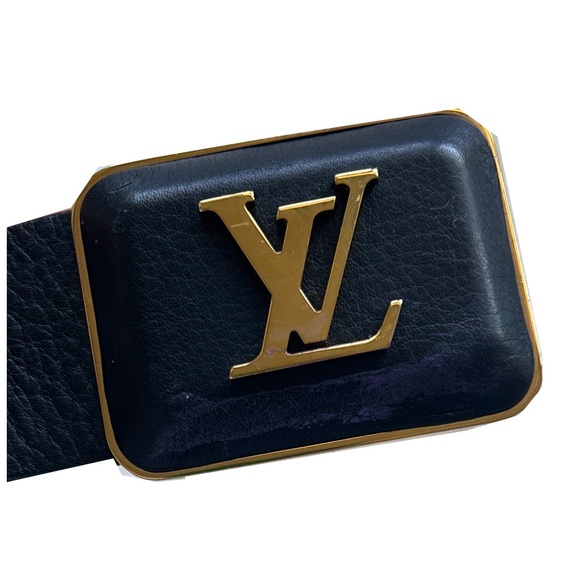 Limited Edition vintage rare Louis Vuitton Belt Black and Gold - Picture 2 of 7